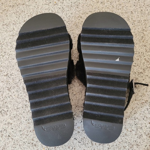 Koolaburra by UGG Fuzz'd Out Womens Slingback Sandals Black NWOT✨️sz 8 - Picture 6 of 13